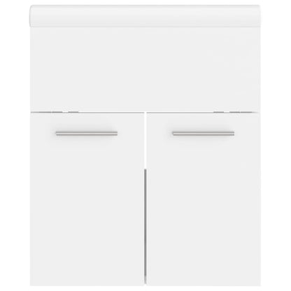 Wastafelkast met ingebouwde wastafel bewerkt hout wit 1 41 x 38.5 x 46 cm Wit