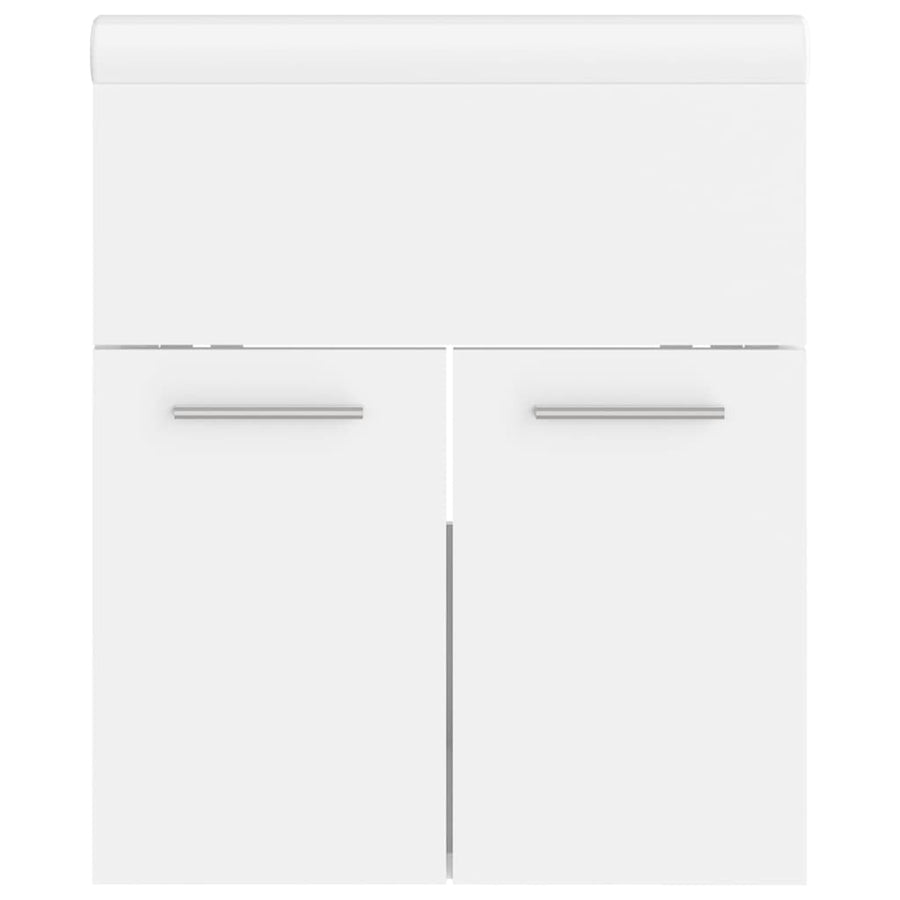 Wastafelkast met ingebouwde wastafel bewerkt hout wit 1 41 x 38.5 x 46 cm Wit