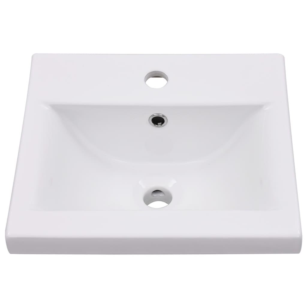 Wastafelkast met ingebouwde wastafel spaanplaat hoogglans wit 41 x 38.5 x 46 cm zonder kraan & afvoer