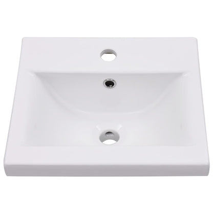 Wastafelkast met ingebouwde wastafel spaanplaat hoogglans wit 41 x 38.5 x 46 cm zonder kraan & afvoer