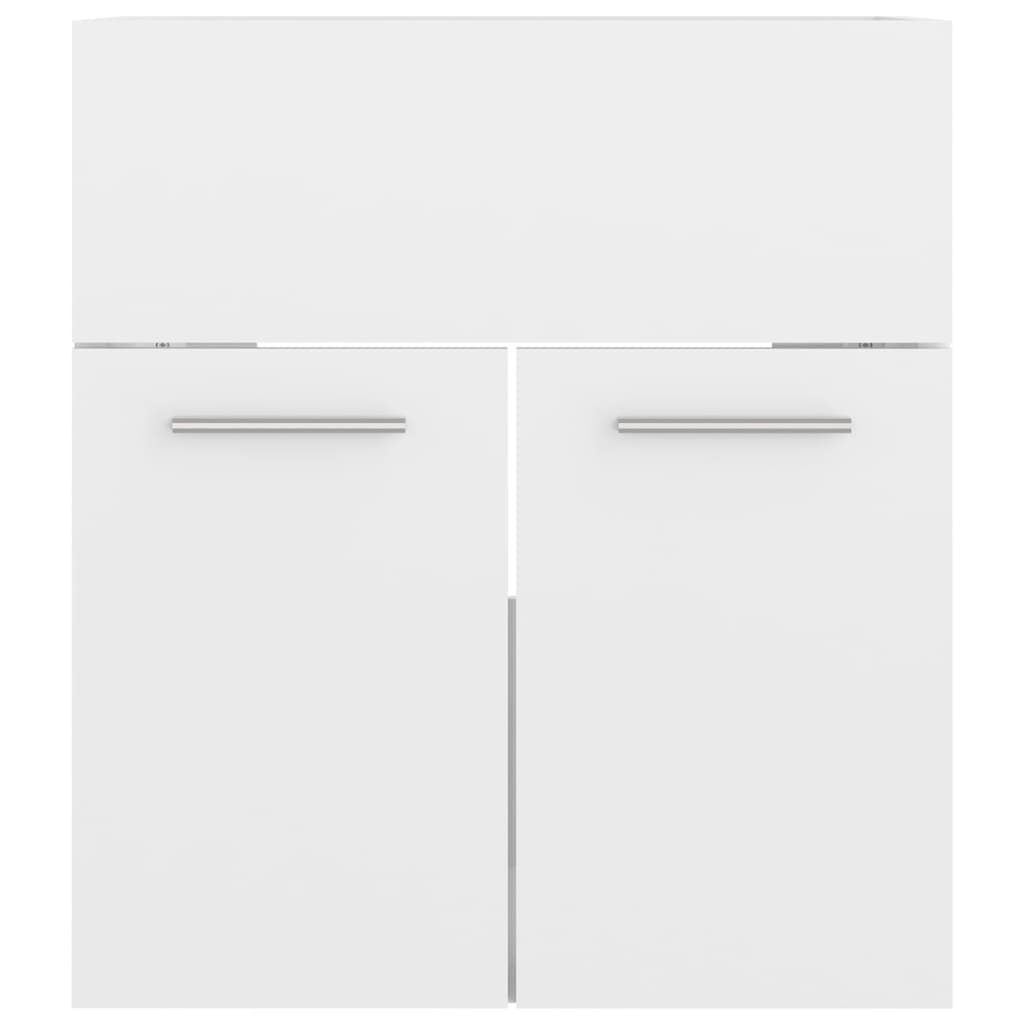 Wastafelkast met ingebouwde wastafel spaanplaat hoogglans wit 41 x 38.5 x 46 cm zonder kraan & afvoer