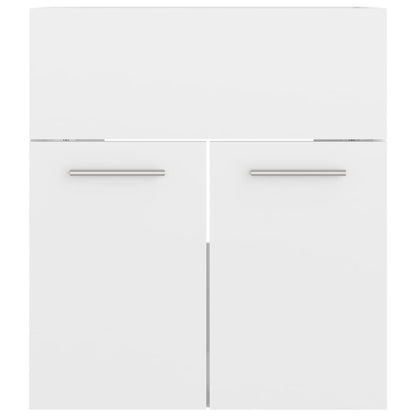 Wastafelkast met ingebouwde wastafel spaanplaat hoogglans wit 41 x 38.5 x 46 cm zonder kraan & afvoer