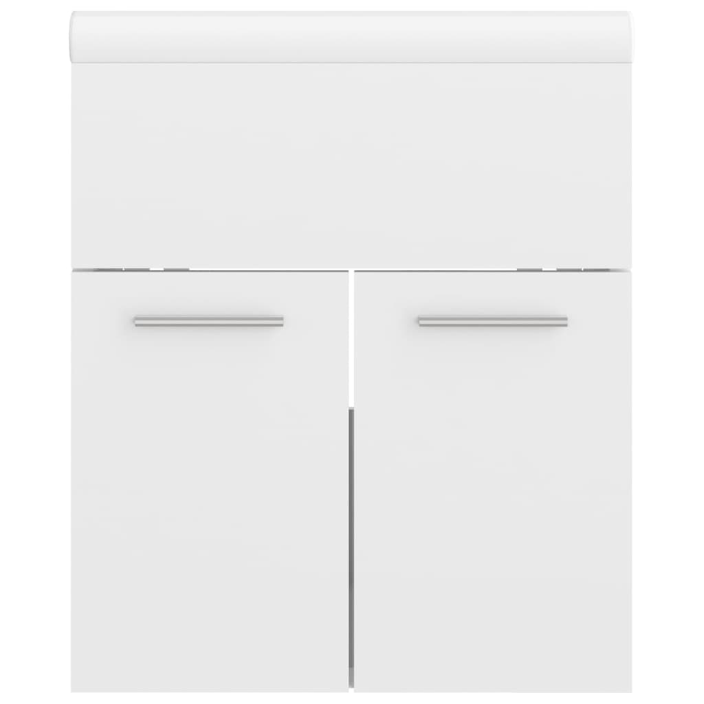 Wastafelkast met ingebouwde wastafel spaanplaat hoogglans wit 41 x 38.5 x 46 cm zonder kraan & afvoer