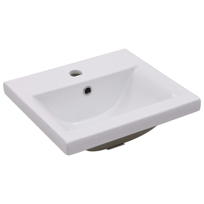 Wastafelkast met ingebouwde wastafel spaanplaat hoogglans wit 41 x 38.5 x 46 cm zonder kraan & afvoer
