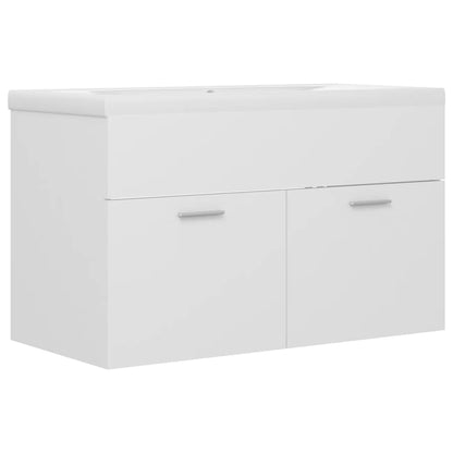 Wastafelkast Met Ingebouwde Wastafel Spaanplaat Wit 80 x 38.5 x 46 cm zonder kraan & afvoer