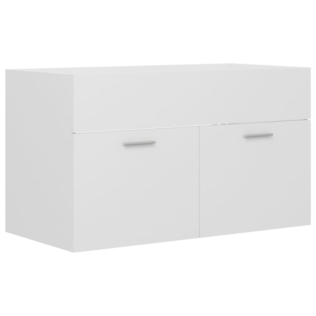 Wastafelkast Met Ingebouwde Wastafel Spaanplaat Wit 80 x 38.5 x 46 cm zonder kraan & afvoer