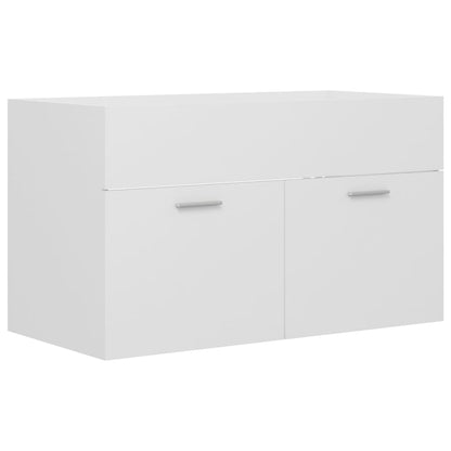 Wastafelkast Met Ingebouwde Wastafel Spaanplaat Wit 80 x 38.5 x 46 cm zonder kraan & afvoer