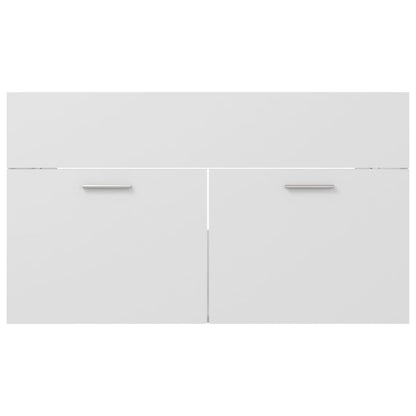 Wastafelkast Met Ingebouwde Wastafel Spaanplaat Wit 80 x 38.5 x 46 cm zonder kraan & afvoer
