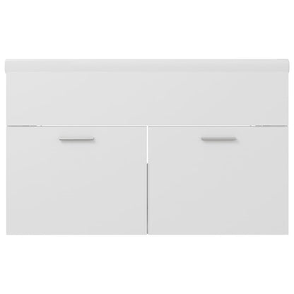 Wastafelkast Met Ingebouwde Wastafel Spaanplaat Wit 80 x 38.5 x 46 cm zonder kraan & afvoer