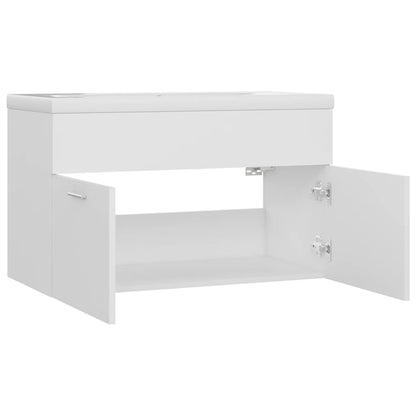 Wastafelkast Met Ingebouwde Wastafel Spaanplaat Wit 80 x 38.5 x 46 cm zonder kraan & afvoer