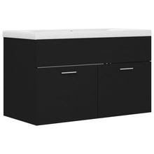Wastafelkast Met Ingebouwde Wastafel Spaanplaat Zwart 80 x 38.5 x 46 cm zonder kraan & afvoer