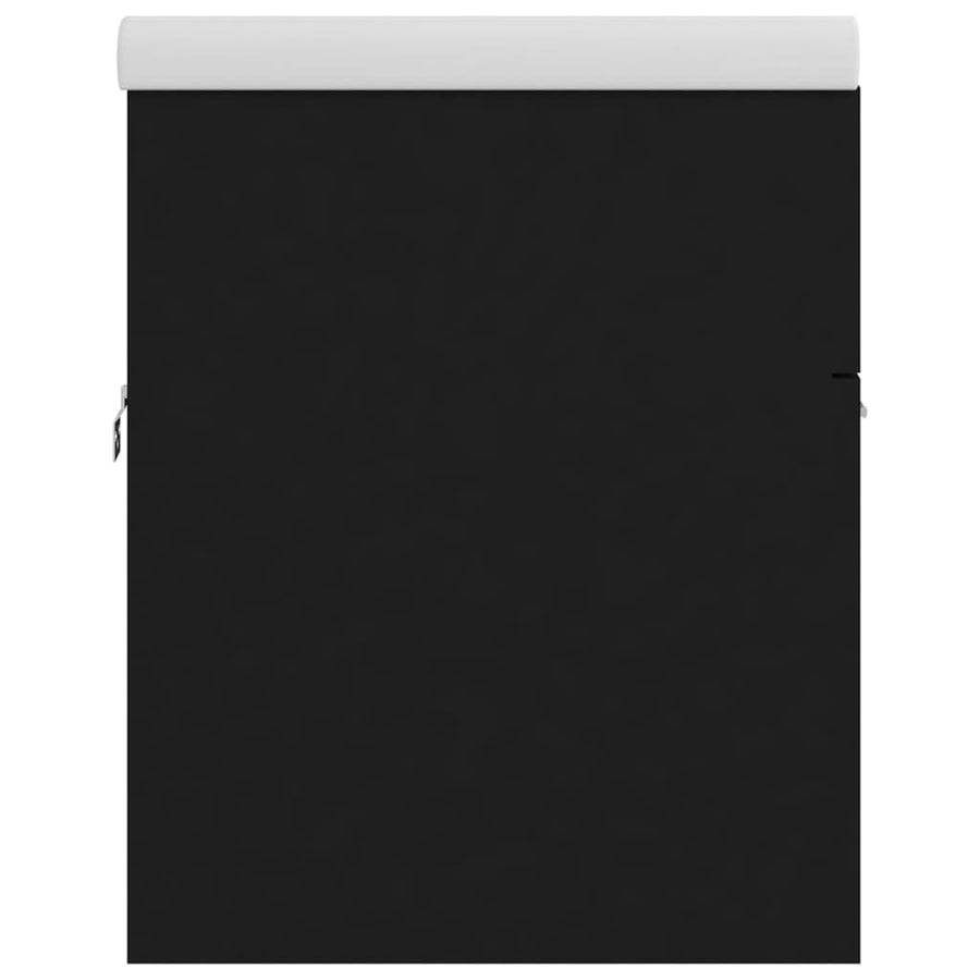 Wastafelkast Met Ingebouwde Wastafel Spaanplaat Zwart 80 x 38.5 x 46 cm zonder kraan & afvoer
