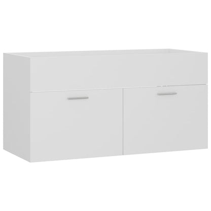 Wastafelkast Met Ingebouwde Wastafel Spaanplaat Wit 90 x 38.5 x 46 cm zonder kraan & afvoer
