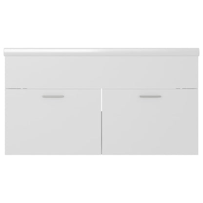 Wastafelkast Met Ingebouwde Wastafel Spaanplaat Wit 90 x 38.5 x 46 cm zonder kraan & afvoer