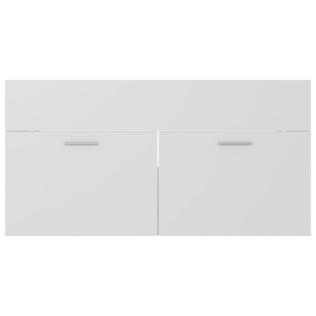 Wastafelkast Met Ingebouwde Wastafel Spaanplaat Wit 90 x 38.5 x 46 cm zonder kraan & afvoer