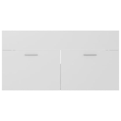 Wastafelkast Met Ingebouwde Wastafel Spaanplaat Wit 90 x 38.5 x 46 cm zonder kraan & afvoer