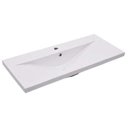 Wastafelkast Met Ingebouwde Wastafel Spaanplaat Wit 90 x 38.5 x 46 cm zonder kraan & afvoer