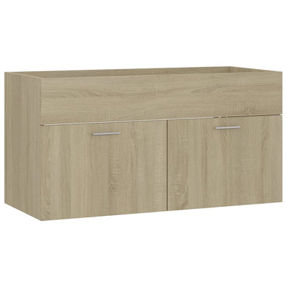Wastafelkast Met Ingebouwde Wastafel Spaanplaat Sonoma Eiken 90 x 38.5 x 46 cm zonder kraan & afvoer