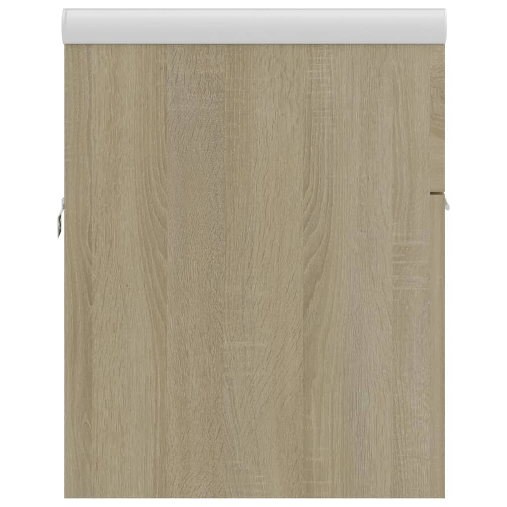 Wastafelkast Met Ingebouwde Wastafel Spaanplaat Sonoma Eiken 90 x 38.5 x 46 cm zonder kraan & afvoer