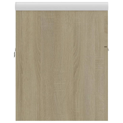 Wastafelkast Met Ingebouwde Wastafel Spaanplaat Sonoma Eiken 90 x 38.5 x 46 cm zonder kraan & afvoer