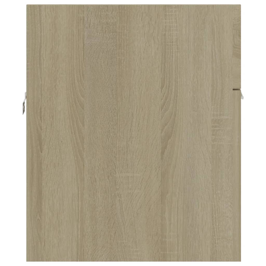 Wastafelkast Met Ingebouwde Wastafel Spaanplaat Sonoma Eiken 90 x 38.5 x 46 cm zonder kraan & afvoer