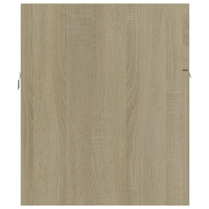 Wastafelkast Met Ingebouwde Wastafel Spaanplaat Sonoma Eiken 90 x 38.5 x 46 cm zonder kraan & afvoer