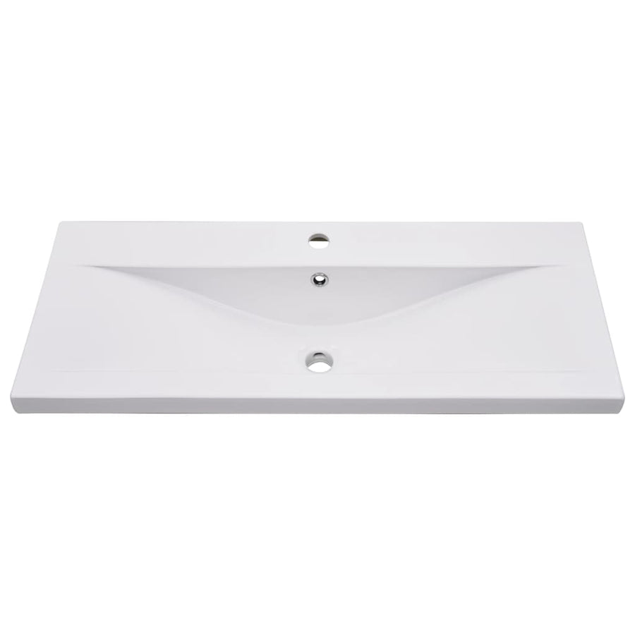 Wastafelkast Met Ingebouwde Wastafel Spaanplaat Hoogglans Wit 90 x 38.5 x 46 cm zonder kraan & afvoer