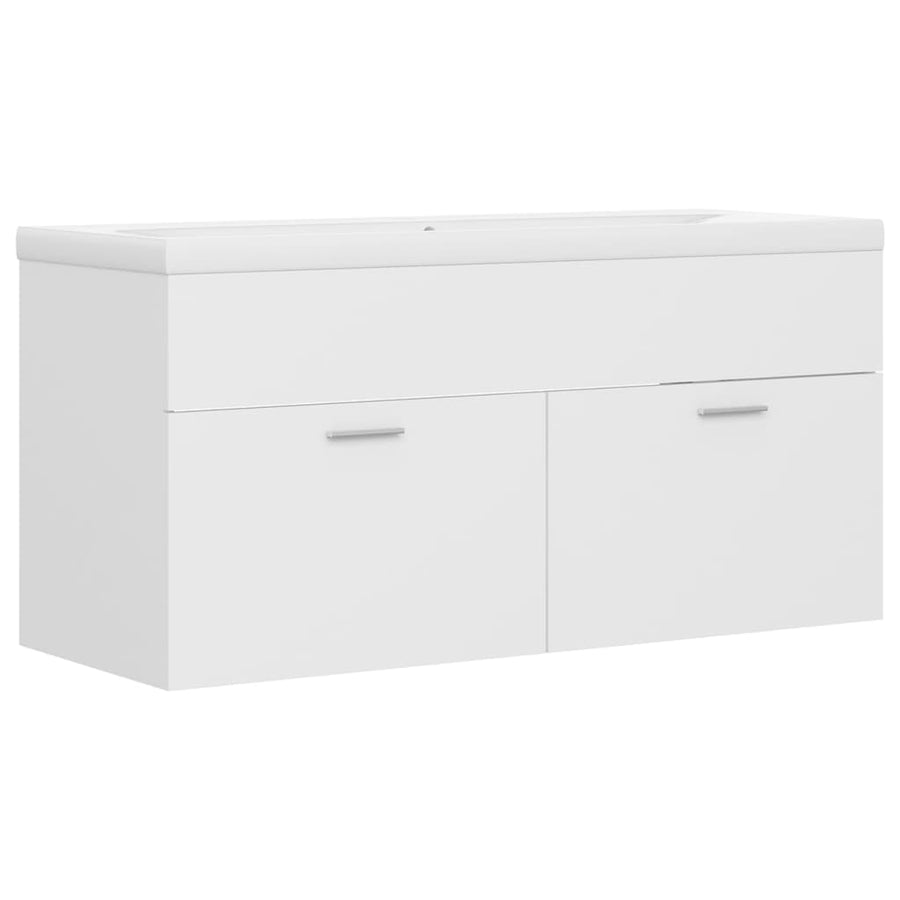 Wastafelkast Met Ingebouwde Wastafel Spaanplaat 1 100 x 38.5 x 46 cm Wit