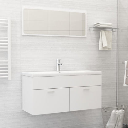 Wastafelkast Met Ingebouwde Wastafel Spaanplaat 1 100 x 38.5 x 46 cm Wit