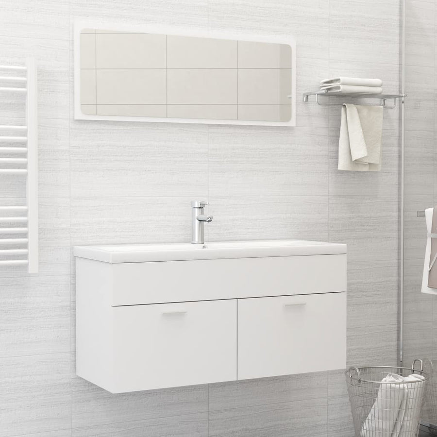Wastafelkast Met Ingebouwde Wastafel Spaanplaat 1 100 x 38.5 x 46 cm Wit