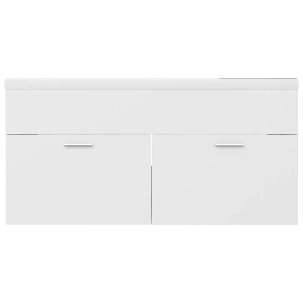 Wastafelkast Met Ingebouwde Wastafel Spaanplaat 1 100 x 38.5 x 46 cm Wit