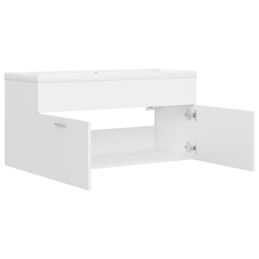 Wastafelkast Met Ingebouwde Wastafel Spaanplaat 1 100 x 38.5 x 46 cm Wit