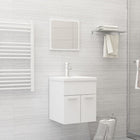 Bathroom furniture set, treated wood, white