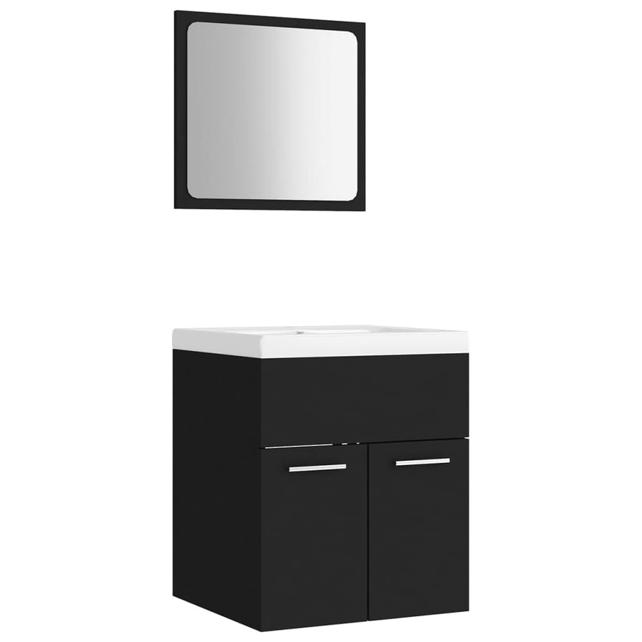Badkamermeubelset Spaanplaat Zwart 41 x 38.5 x 46 cm