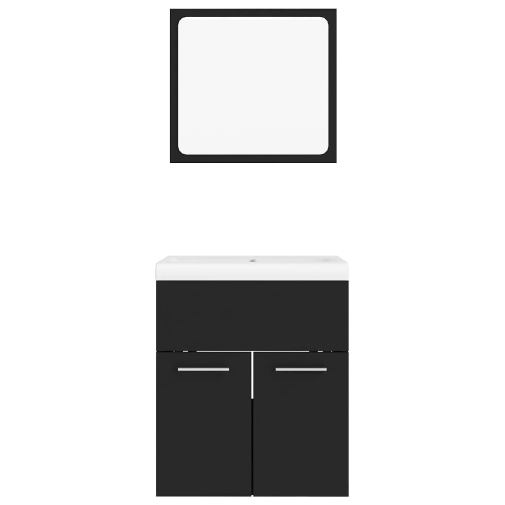 Badkamermeubelset Spaanplaat Zwart 41 x 38.5 x 46 cm