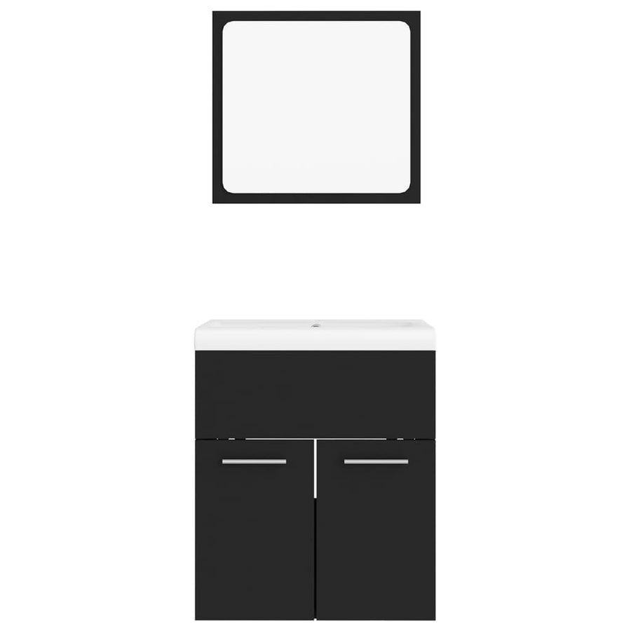 Badkamermeubelset Spaanplaat Zwart 41 x 38.5 x 46 cm