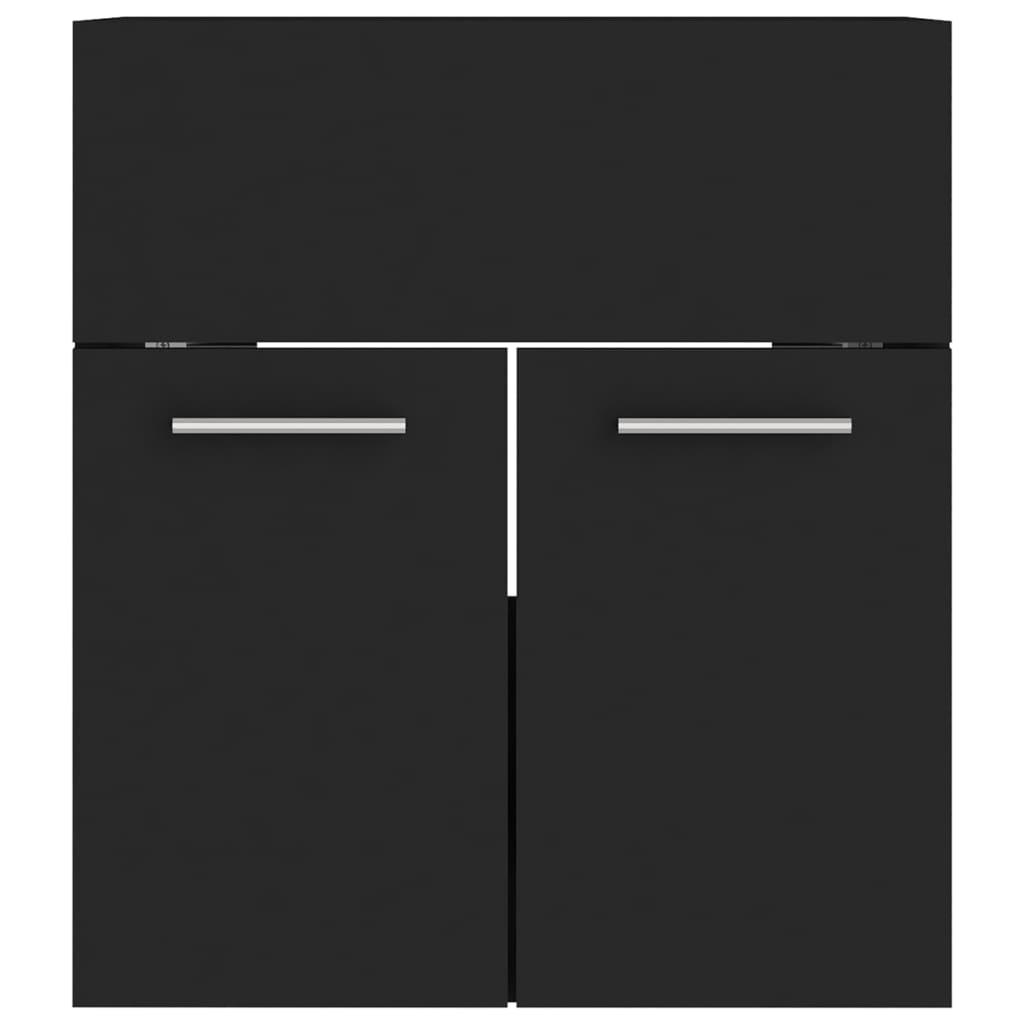 Badkamermeubelset Spaanplaat Zwart 41 x 38.5 x 46 cm
