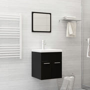 Badkamermeubelset spaanplaat zwart 41x38.5x46 cm