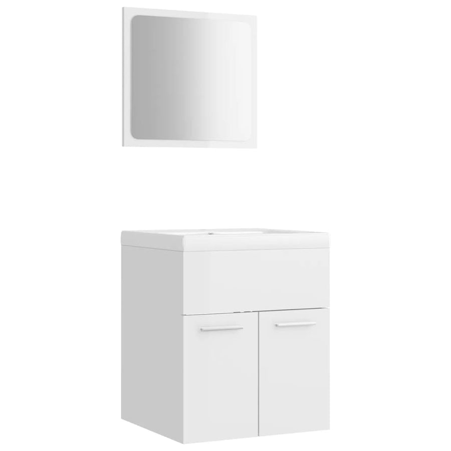 Badkamermeubelset Spaanplaat Hoogglans Wit 41 x 38.5 x 46 cm
