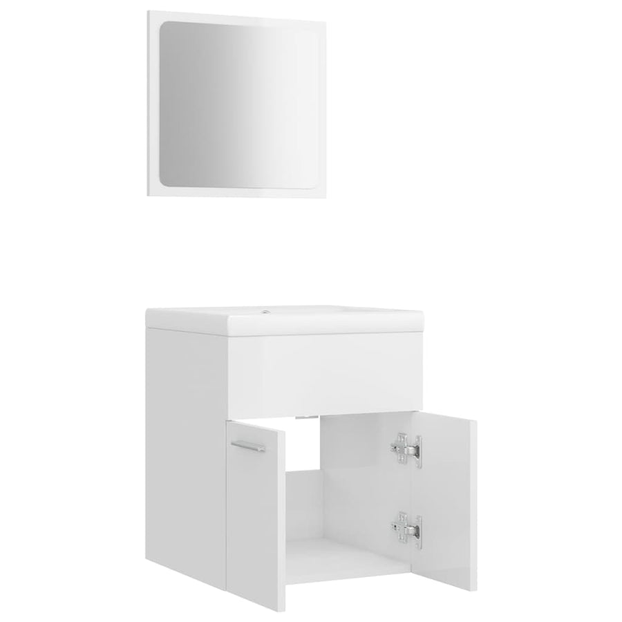 Badkamermeubelset Spaanplaat Hoogglans Wit 41 x 38.5 x 46 cm