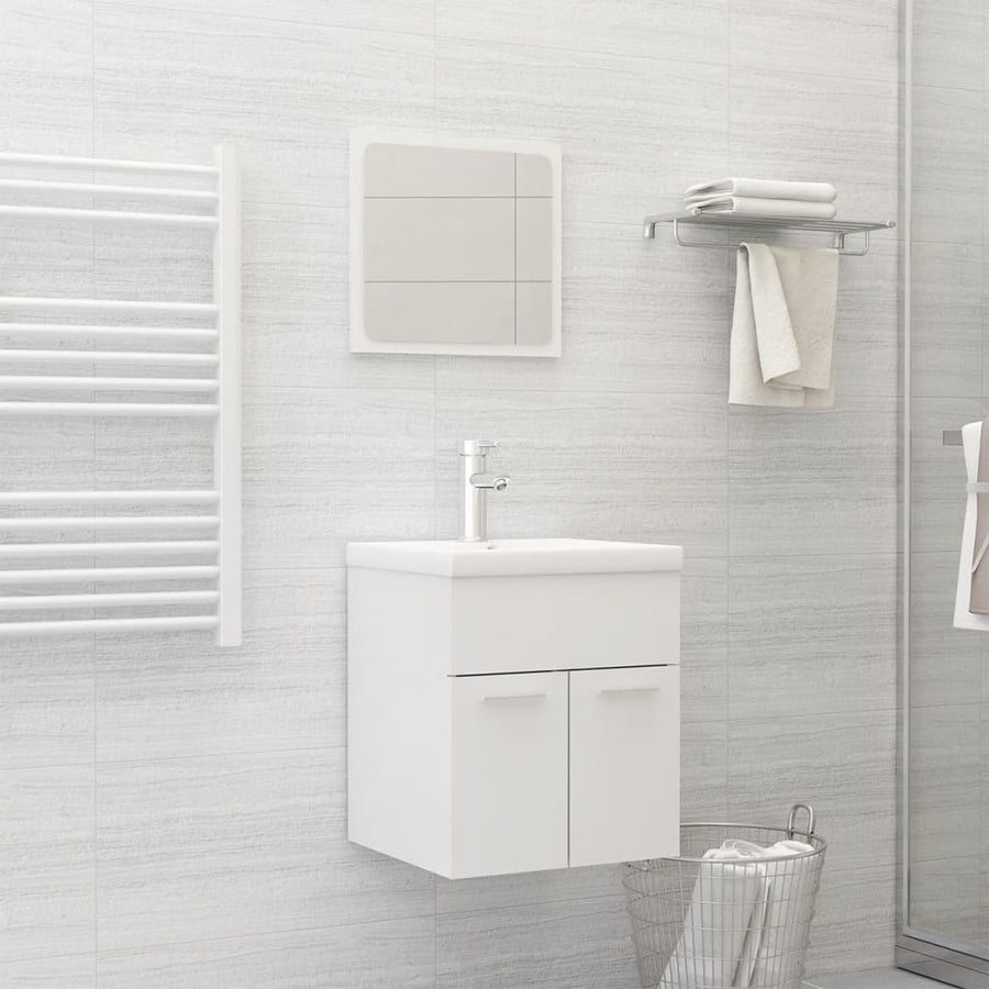 Badkamermeubelset Spaanplaat Hoogglans Wit 41 x 38.5 x 46 cm