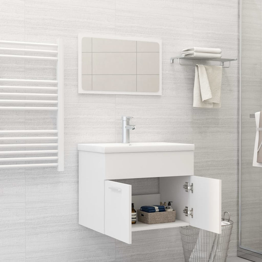 Badkamermeubelset Spaanplaat 60 x 38.5 x 46 cm Wit
