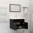 Bathroom furniture set particle board black