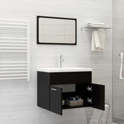 Badkamermeubelset spaanplaat 60x38.5x46 cm zwart