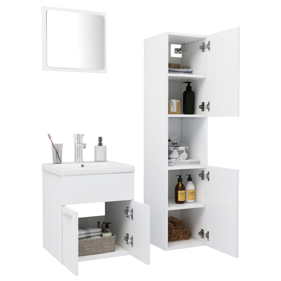 Badkamermeubelset Spaanplaat Wit 41 x 38.5 x 46 cm