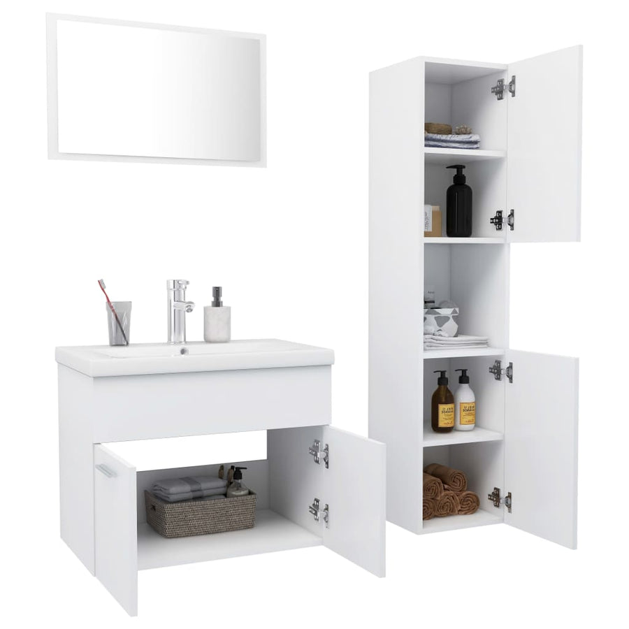 Badkamermeubelset Spaanplaat 60 x 38.5 x 46 cm Wit
