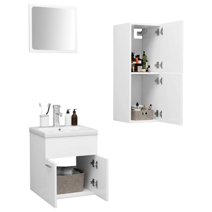 Badkamermeubelset Spaanplaat Wit 41 x 38.5 x 46 cm