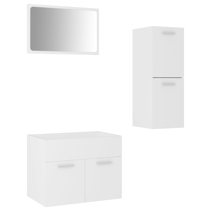 Badkamermeubelset spaanplaat wit 60 x 38.5 x 46 cm Wit