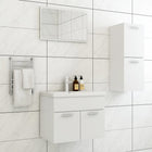 Bathroom furniture set, treated wood, white
