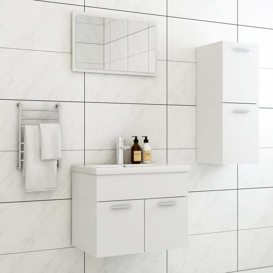 Badkamermeubelset spaanplaat wit 60 x 38.5 x 46 cm Wit
